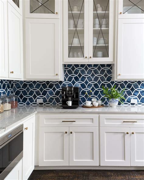 Awasome Backsplash Tile White And Blue References