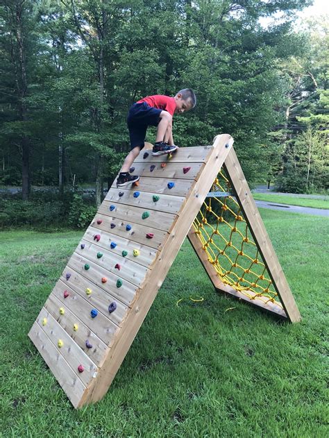 Children's Climbing Wall Diy playground, Backyard play, Kids yard