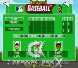 backyard baseball gba controls