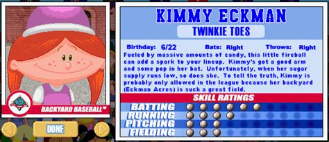backyard baseball kimmy eckman