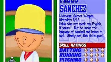 backyard baseball pablo sanchez card