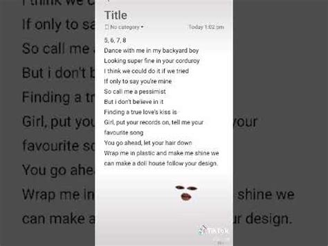 backyard boy mashup lyrics