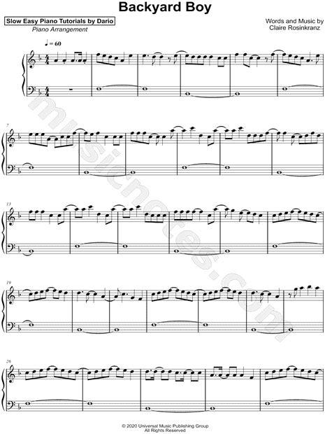 backyard boy piano easy
