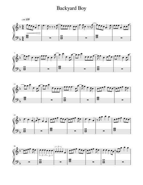 backyard boy piano notes letters