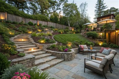 backyard design on a slope