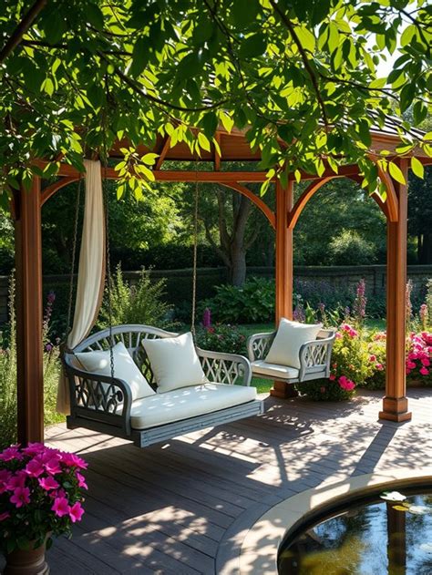 backyard gazebo swing
