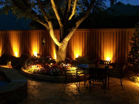 backyard landscaping lights