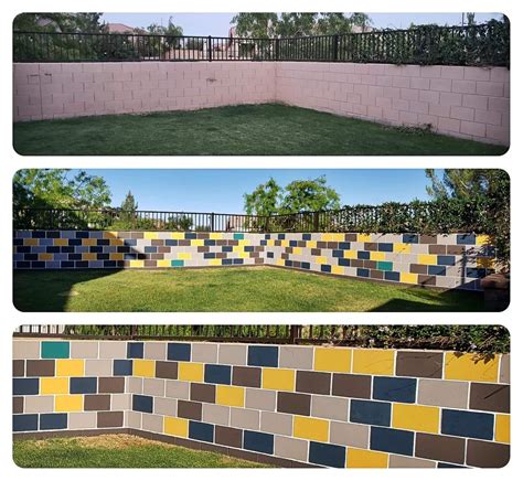Revamp Your Backyard With A Painted Cinder Block Wall
