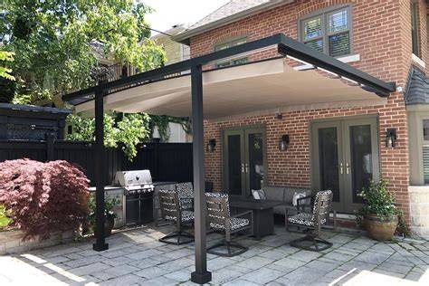 backyard shade structures attached to house