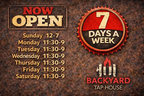 backyard tap house hours