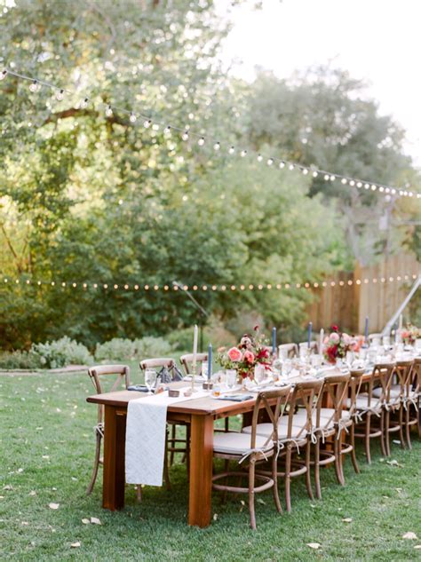 Backyard Wedding Table Set Up Outdoor Dining