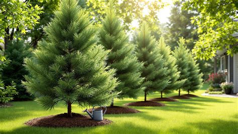Backyard With Pine Trees