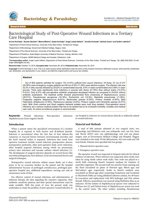 Bacteriological Study Of Wound