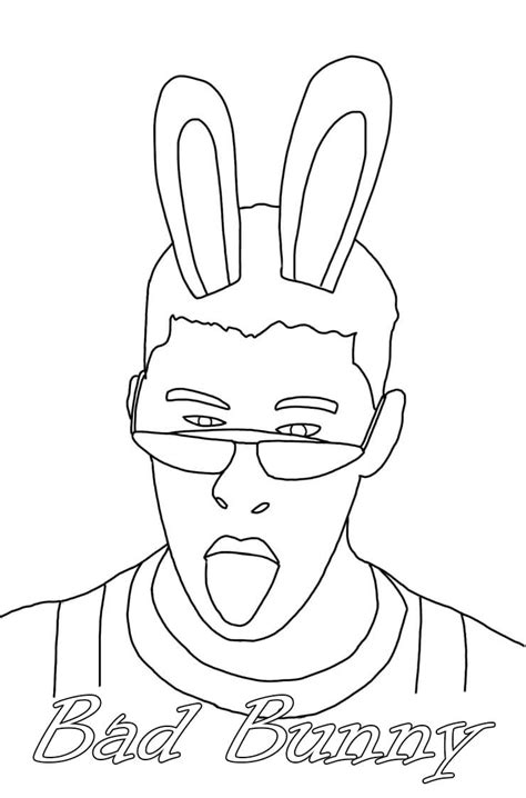 Fashionable Bad Bunny Coloring Page Free Printable Coloring Pages for Kids