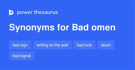 bad omen meaning in english synonyms