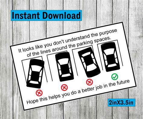 Bad Parking Cards Printable: A Fun Way To Deal With Inconsiderate Drivers