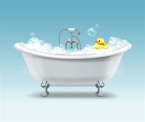 Badewanne Mit Illustration Des Schaum3D Vektor Abbildung Illustration von badezimmer
