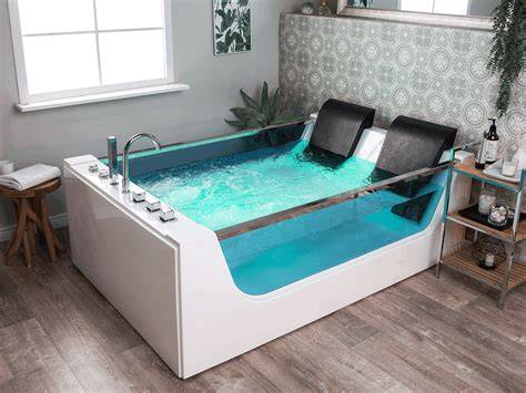 Freistehender Whirlpool Badewanne Avignon Basic 8 Massage Düsen