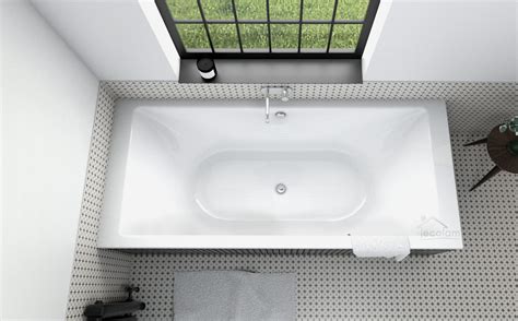 breite Badewanne Wanne Rechteck Acryl 190x90 cm Schürze Ablauf Silikon