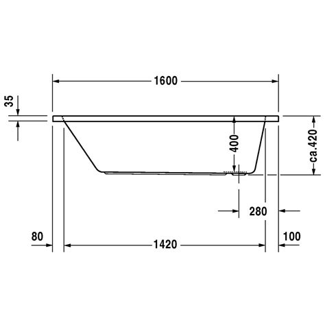 Duravit DCode Wanna prostokątna 160x70 cm z nogami i syfonem biała