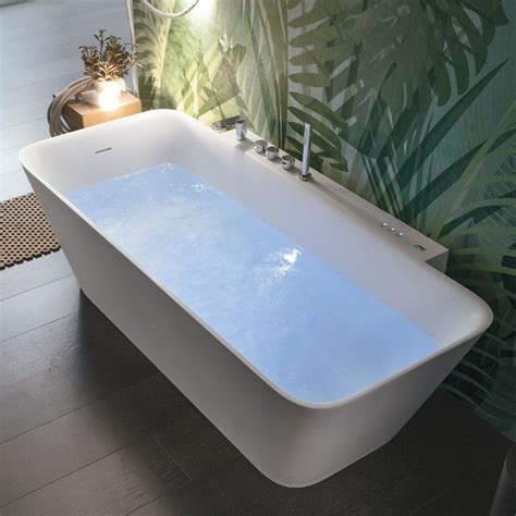 Luxus Whirlpool Badewanne Costa Rica RECHTS 170 x 80 cm mit Glas + Armaturen + 4 Massage Düsen