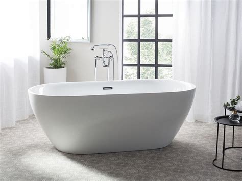 Badewanne freistehend oval 160 cm schwarz CARRERA Beliani.at