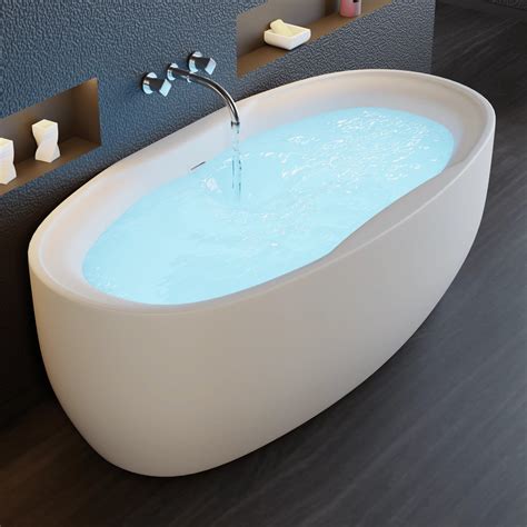 TroniTechnik Badewanne »Freistehende Badewanne Sifnos«, (1tlg), aus glasfaserversärktem Acryl
