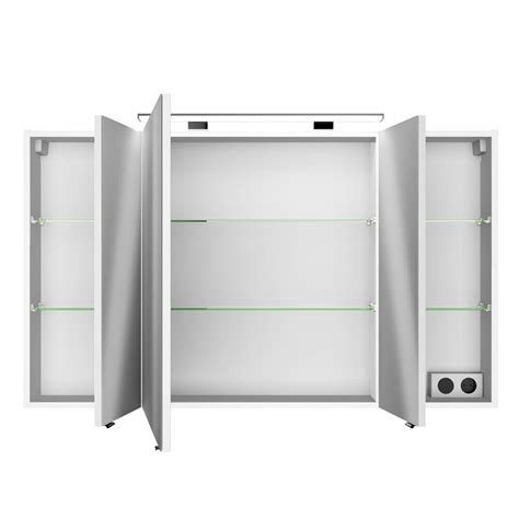 Badezimmer Spiegelschrank 3türig FES401066 Korpus in weiß glänzend