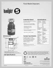Insinkerator Badger 5XP Garbage Disposal with Cord Installation Guide