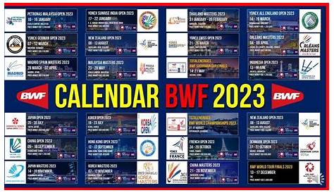 Badminton World Federation announces World Tour calendar for next two