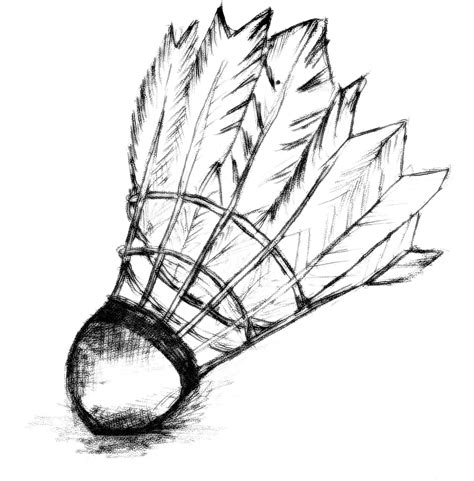 Badminton Shuttlecock Drawing