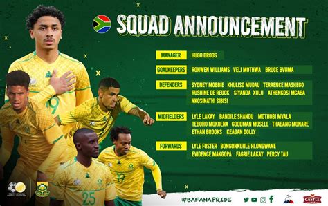 bafana bafana squad announced