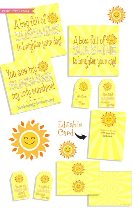 Bag Of Sunshine Printable
