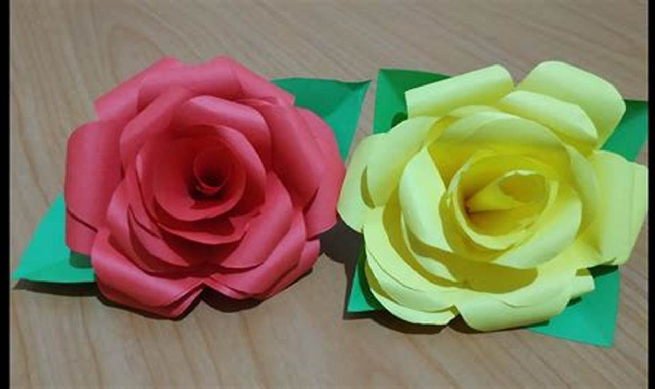 bagaimana cara membuat bunga mawar dari kertas origami