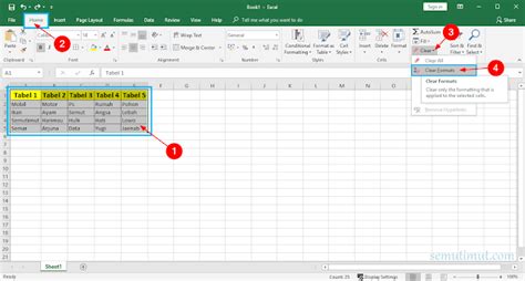 bagaimana cara menghapus sheet di Microsoft Excel