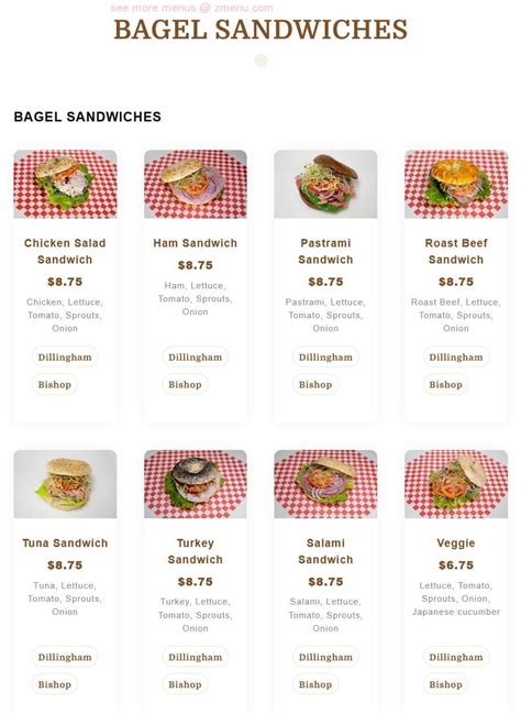 Bagels And Lox Menu