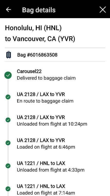 Baggage Tracking United