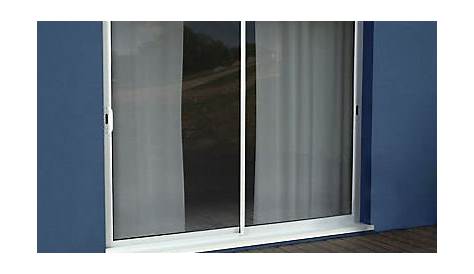 Baie vitrée aluminium blanc Brico essentiel H.215 x l.240
