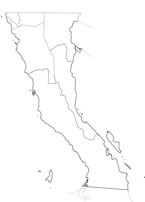 baja california mapa sin nombres