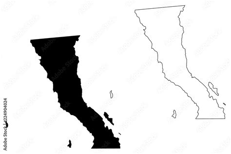 baja mexico map vector