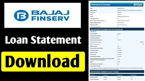 bajaj finance loan statement online