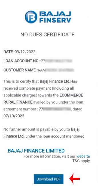 bajaj finance two wheeler loan noc online
