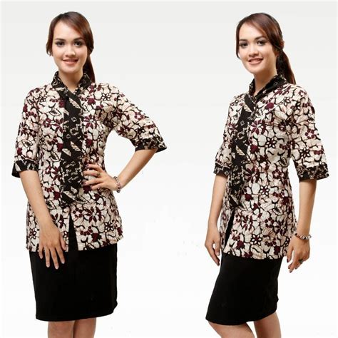 10 Model Baju Batik Kantor Wanita Terbaru Desain Kekinian Model Baju