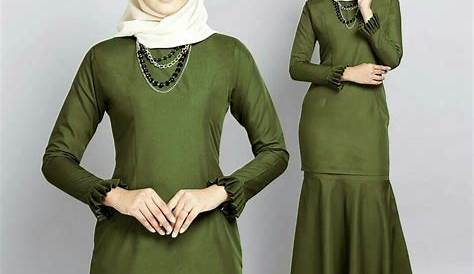 Baju Kurung Moden Zelda – Olive Green – MuslimahClothing.Com