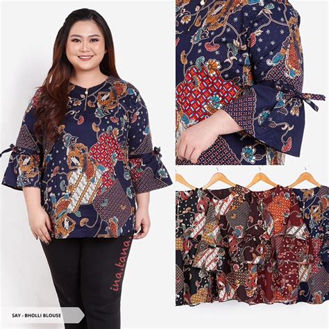 Baju Wanita Gemuk Kh8 Or Blouse Besar Premium Sd Bigsize 3Xl Nora Tunik |  Lazada Indonesia