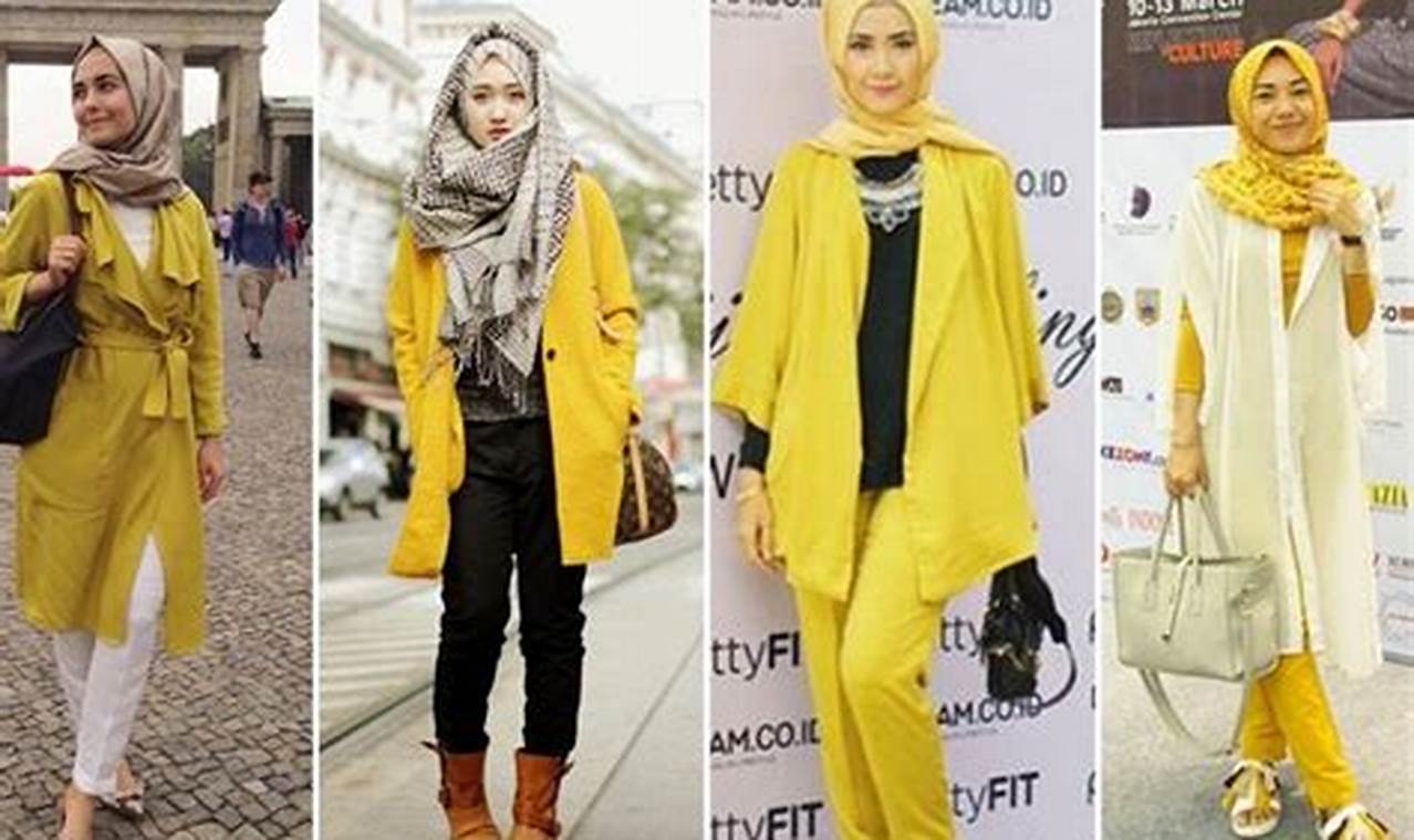 baju warna kuning mustard cocok dengan jilbab warna apa