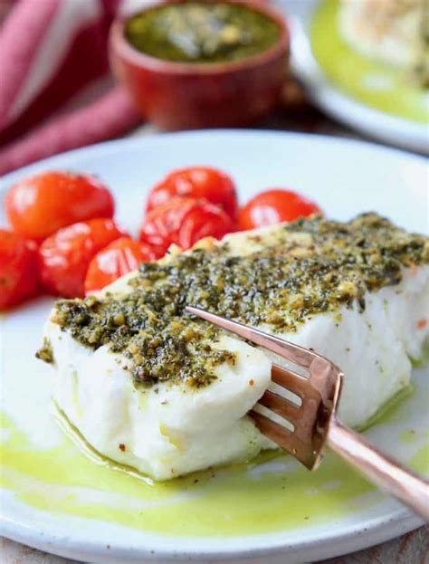 baked chilean sea bass with pesto