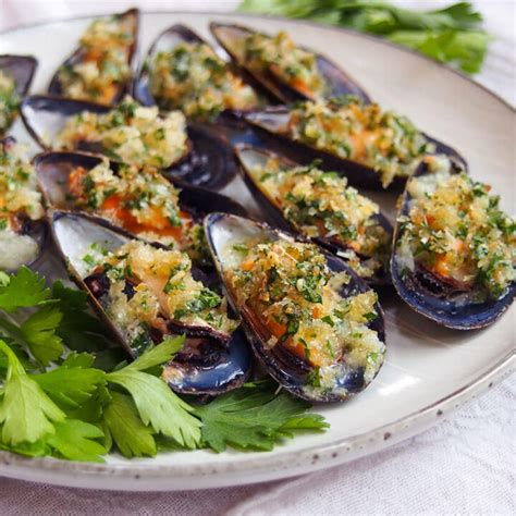 Baked Half Shell Mussels