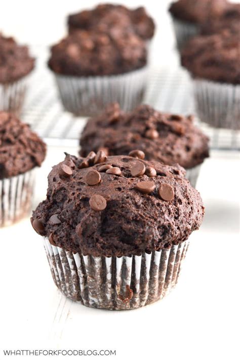 bakery style double chocolate chip muffins