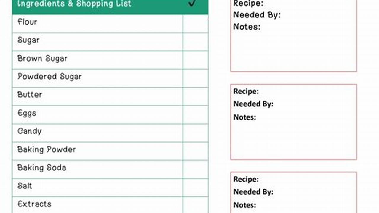 Baking Schedule Template: A Comprehensive Guide for Successful Baking